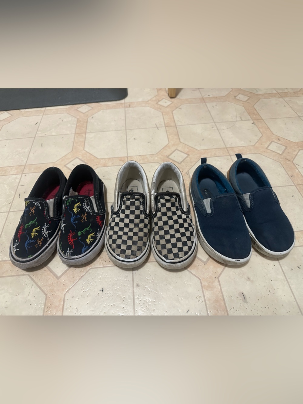 3 pairs of toddler boy slip on shoes
